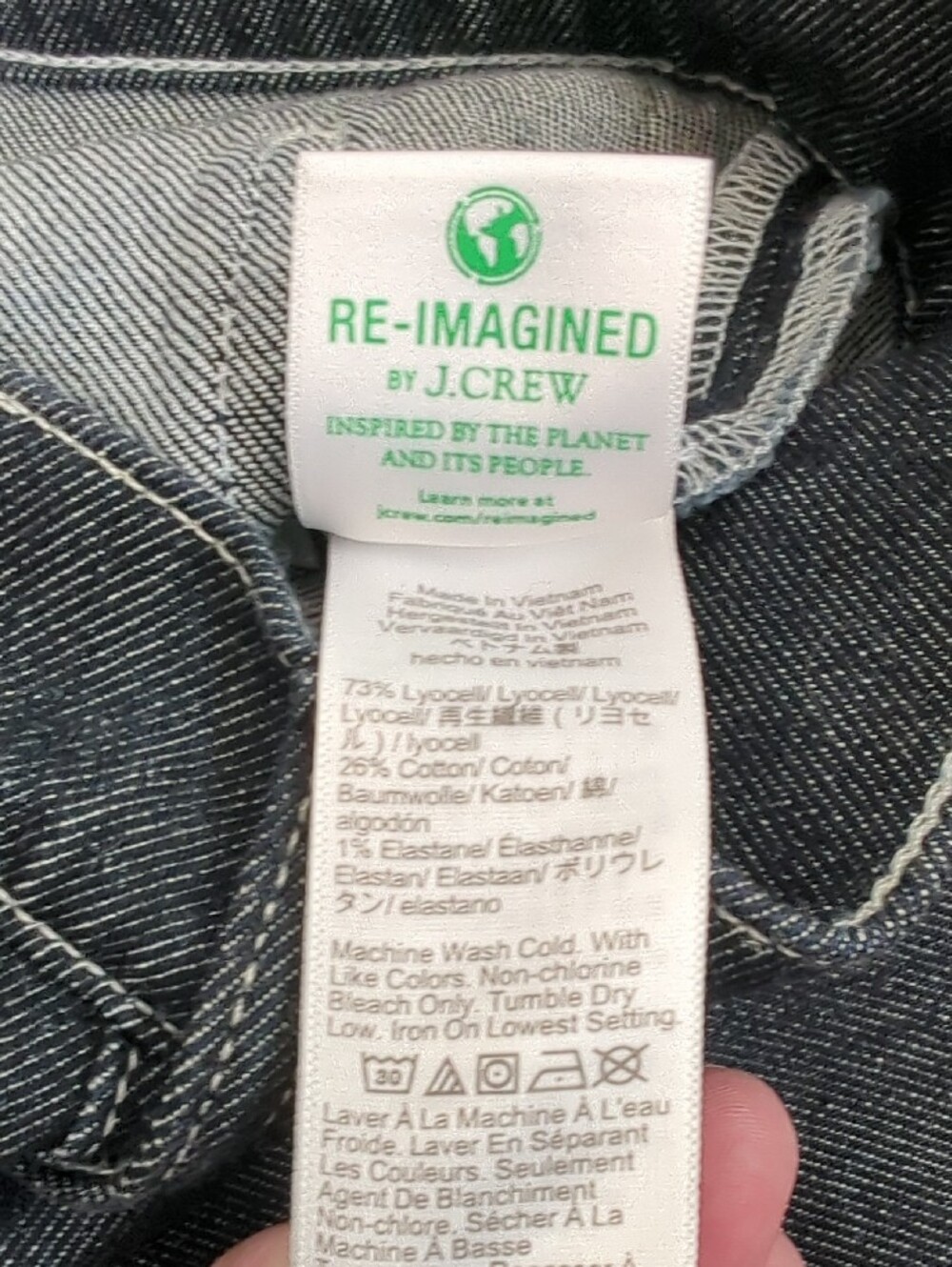 NWT J.Crew Petite Camp-Pocket Wide-Leg Jeans Dark Wash SIZE 32 PETITE - Picture 12 of 12